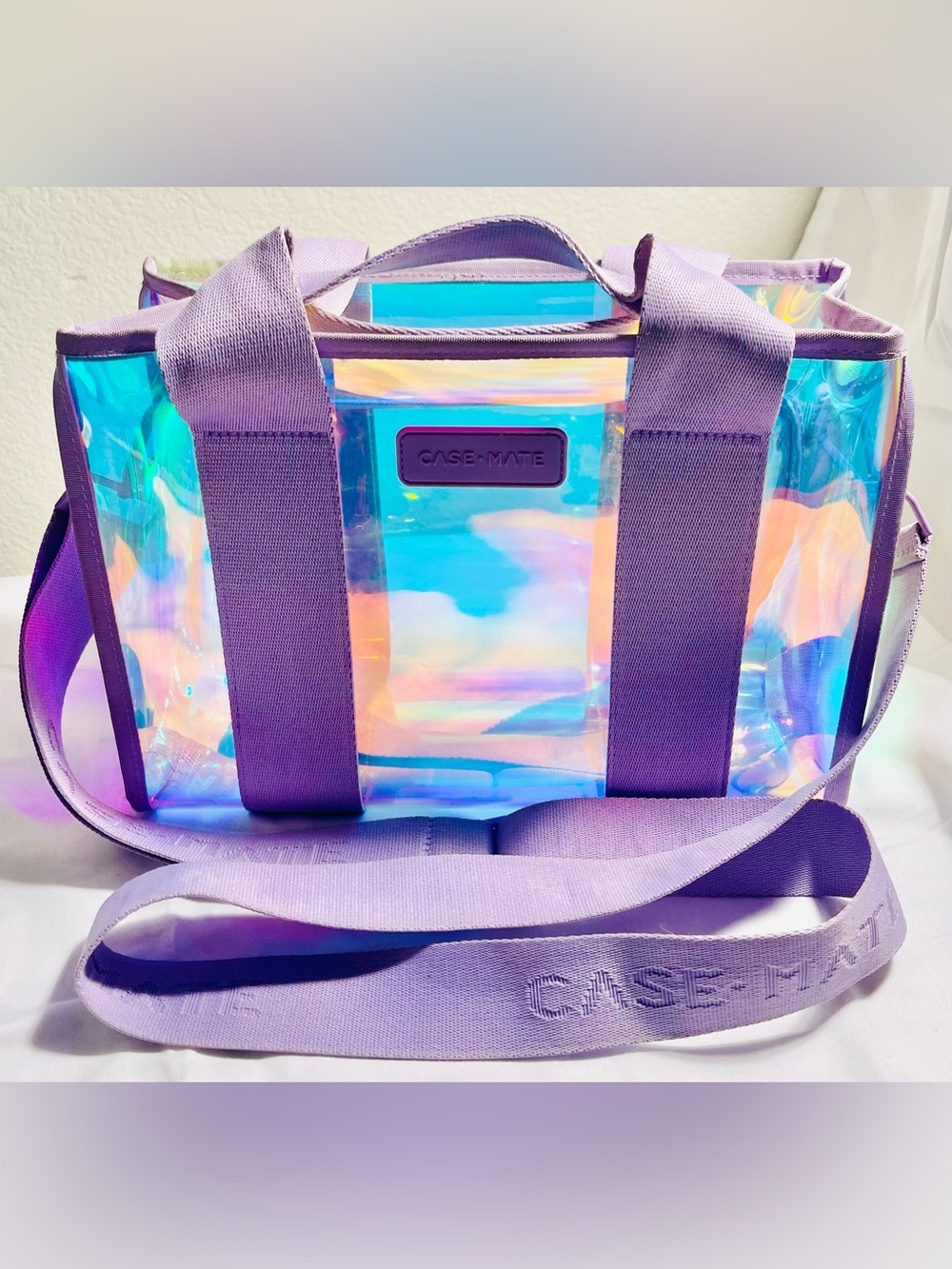 Case-Mate Soap Bubble Mini Jelly Tote Iridescent Crossbody Bag